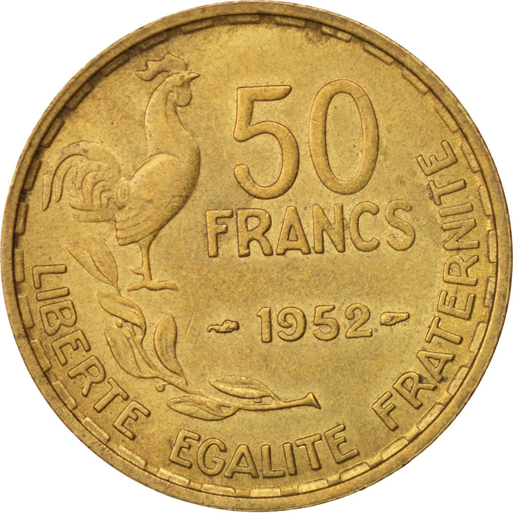 Monnaie, France, Guiraud, 50 Francs, 1952, Paris, SUP, Aluminum-Bronze