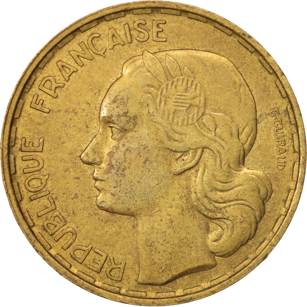 Coin, France, Guiraud, 50 Francs, 1953, Paris, AU(50-53), Aluminum-Bronze
