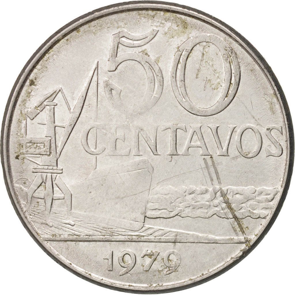 Coin, Brazil, 50 Centavos, 1979, AU(50-53), Stainless Steel, KM:580b