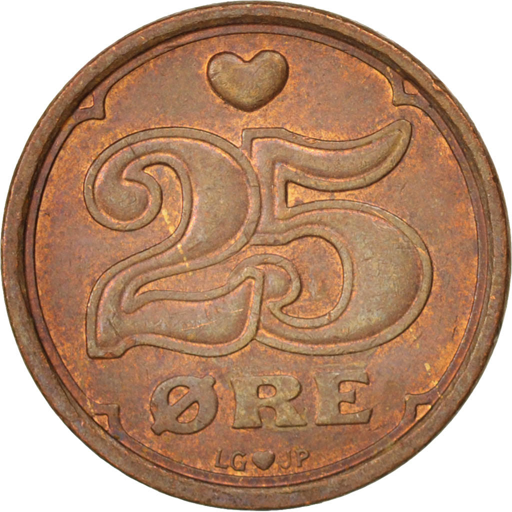 Coin, Denmark, Margrethe II, 25 Öre, 1990, MS(60-62), Bronze, KM:868.1