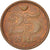 Moneda, Dinamarca, Margrethe II, 25 Öre, 1990, EBC+, Bronce, KM:868.1