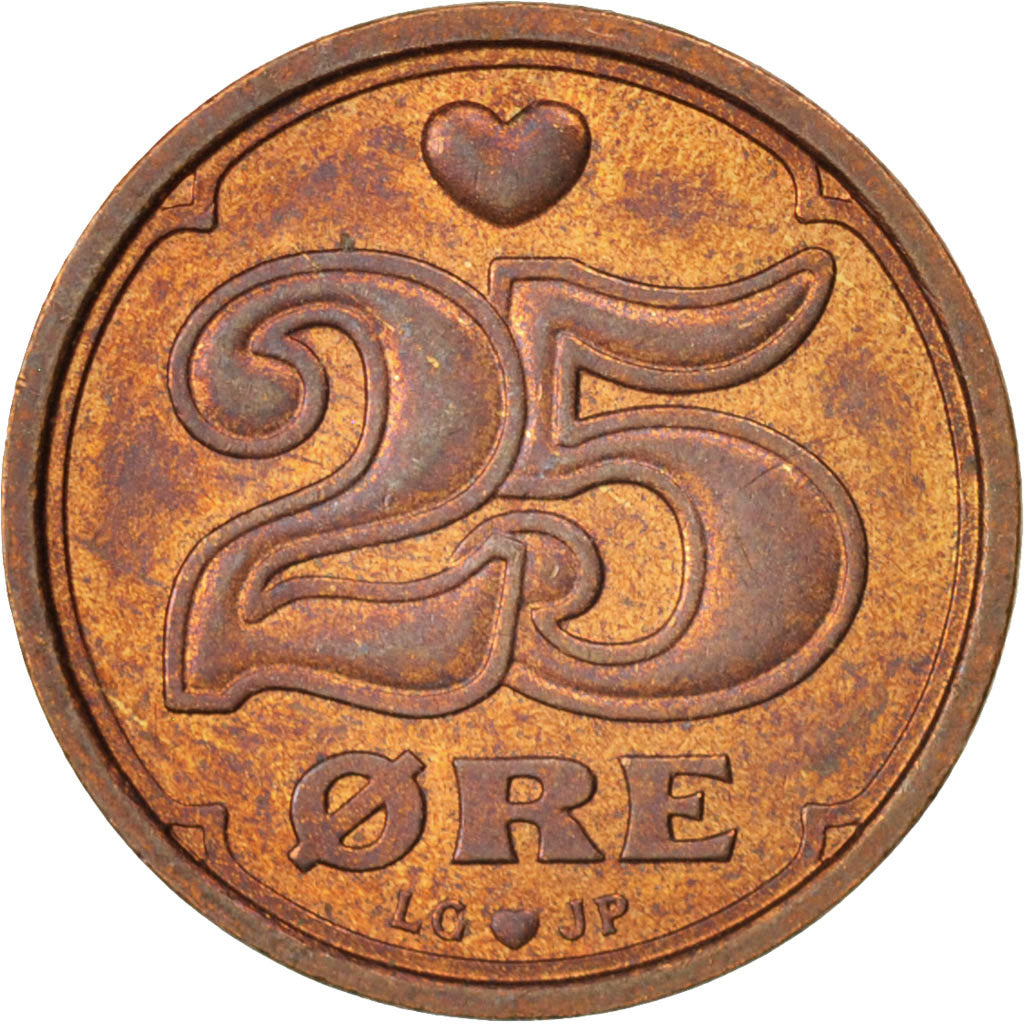 Danemark, 25 Öre, 1995, SPL+, Bronze