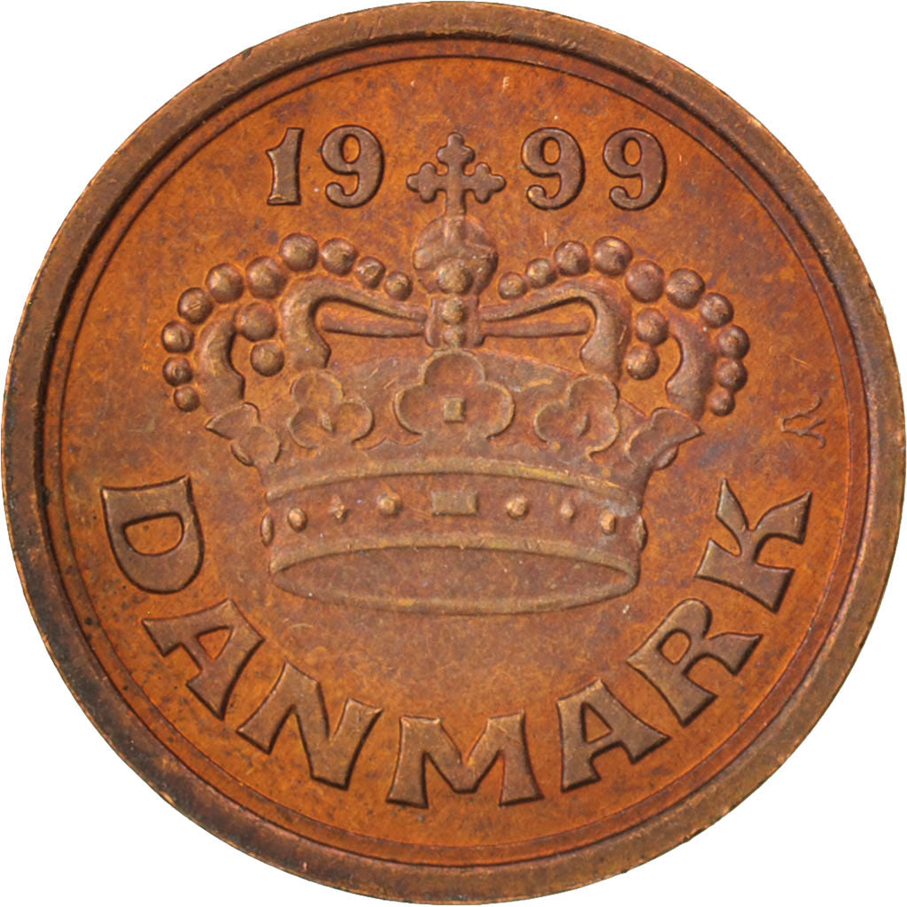 Moneta, Danimarca, Margrethe II, 25 Öre, 1999, FDC, Bronzo, KM:868.1