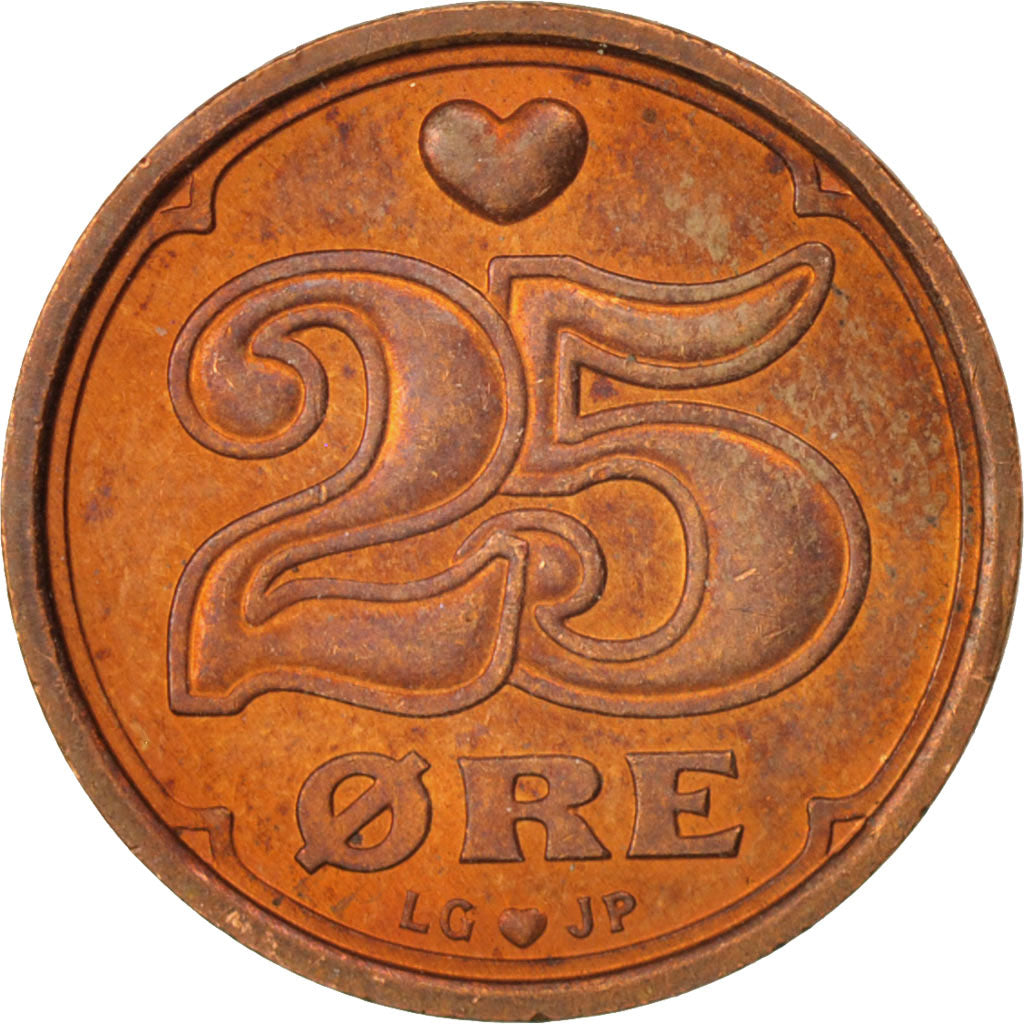 Moneta, Danimarca, Margrethe II, 25 Öre, 1999, FDC, Bronzo, KM:868.1