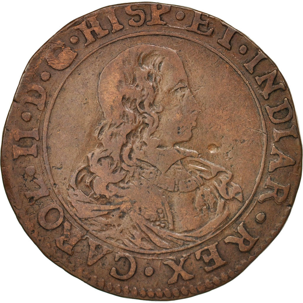 Spanish Netherlands, Token, Belgium, Charles II, Anvers, Bureau des Finances