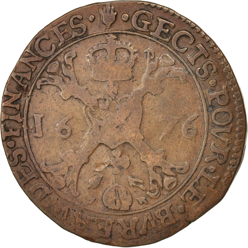 Spanish Netherlands, Token, Belgium, Charles II, Anvers, Bureau des Finances