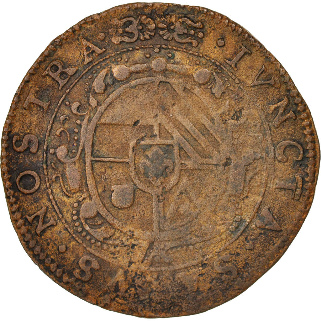 Francia, Token, Spanish Netherlands, Lille, Philip IV and Isabel, 1649, BB, Rame
