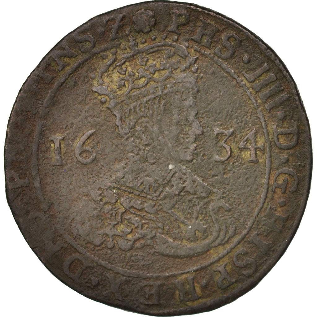 Francia, Token, Spanish Netherlands, Lille, Philippe IV, 1634, MB+, Rame