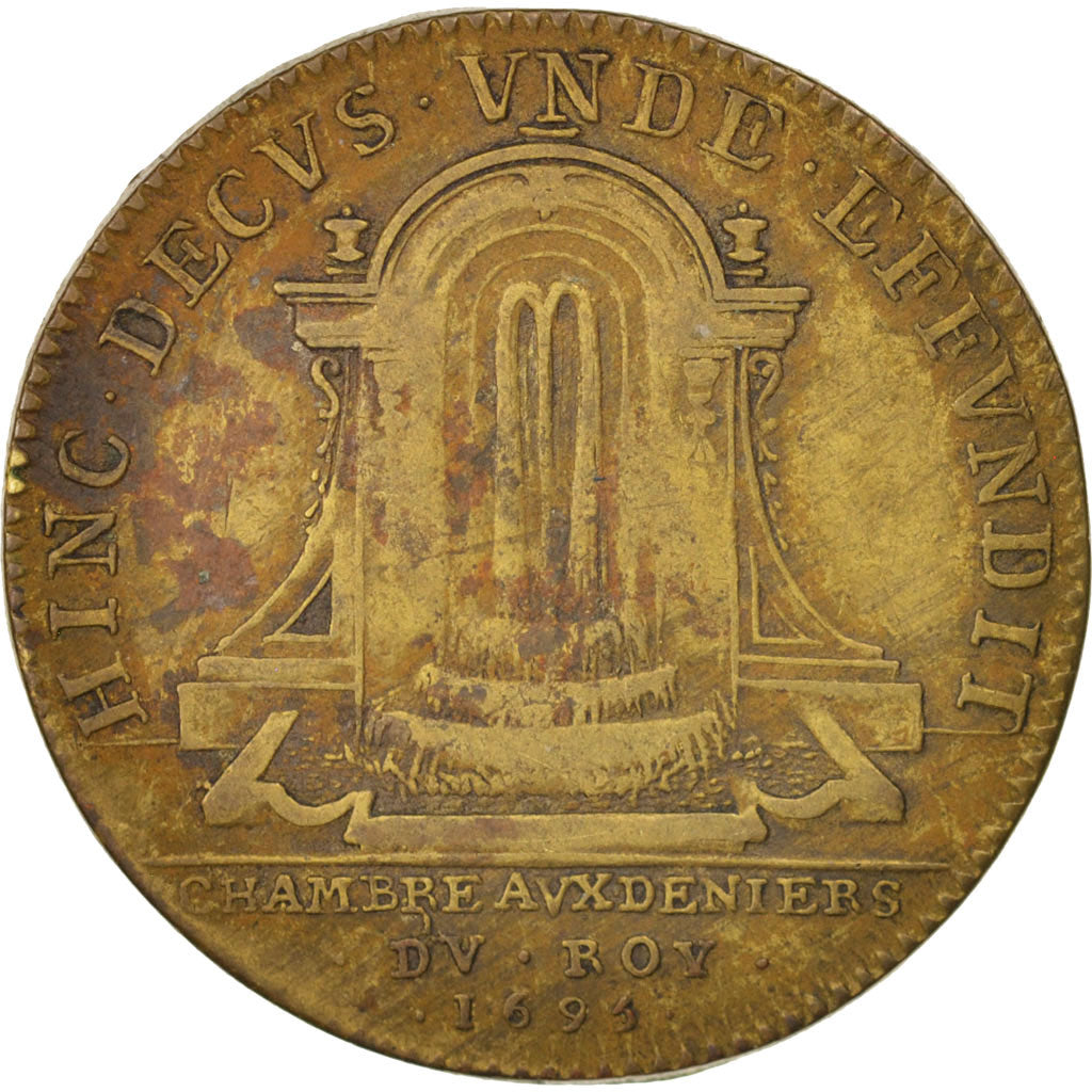 France, Token, Royal, Chambre aux Deniers, 1695, VF(30-35), Brass