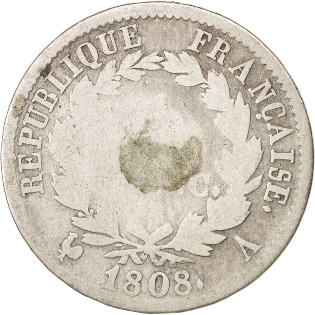 Francia, Napoléon I, Franc, 1808, Paris, B+, Argento, KM:682.1, Gadoury:446