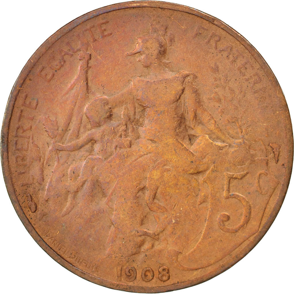 Coin, France, Dupuis, 5 Centimes, 1908, Paris, VF(30-35), Bronze, KM:842