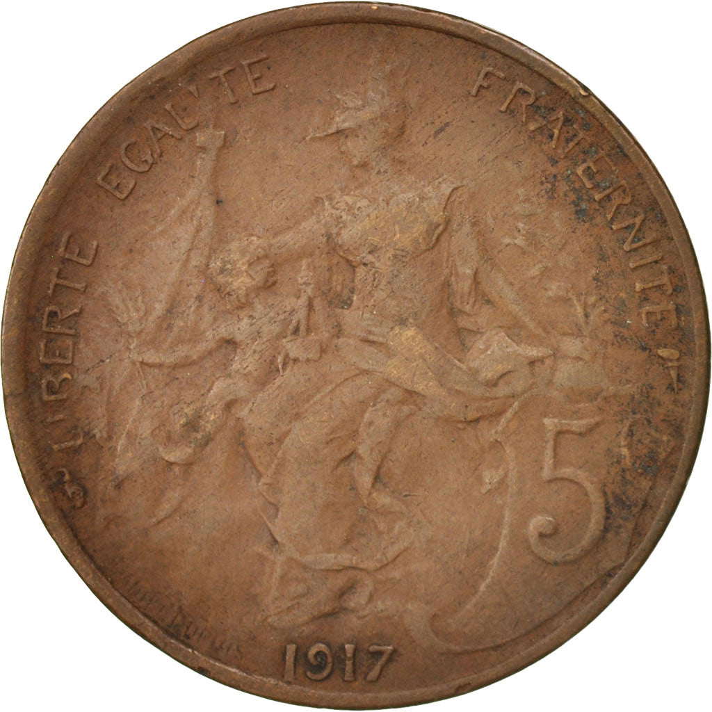 Monnaie, France, Dupuis, 5 Centimes, 1917, Paris, TB+, Bronze, KM:842