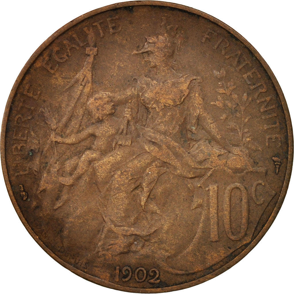 France, Dupuis, 10 Centimes, 1902, Paris, VF(30-35), Bronze, KM:843, Gadoury:277