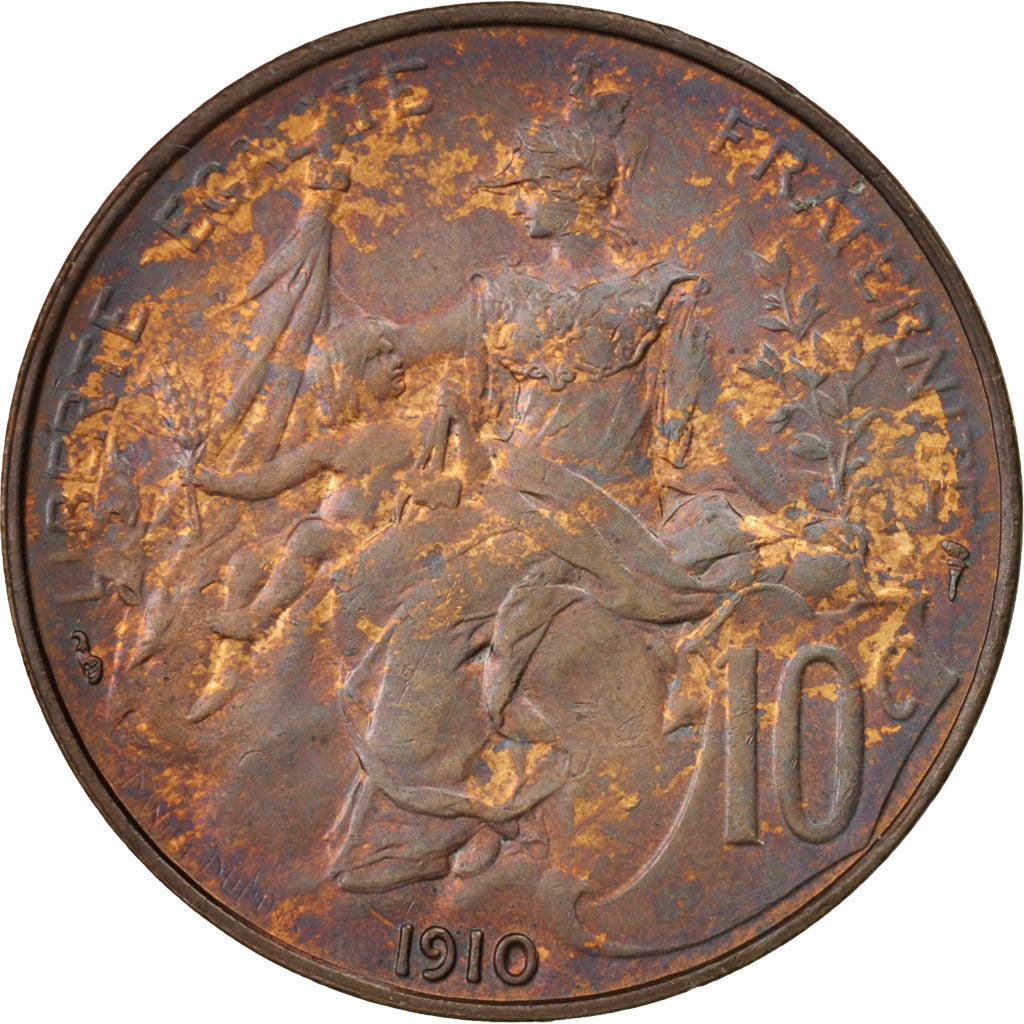Coin, France, Dupuis, 10 Centimes, 1910, Paris, AU(55-58), Bronze, KM:843