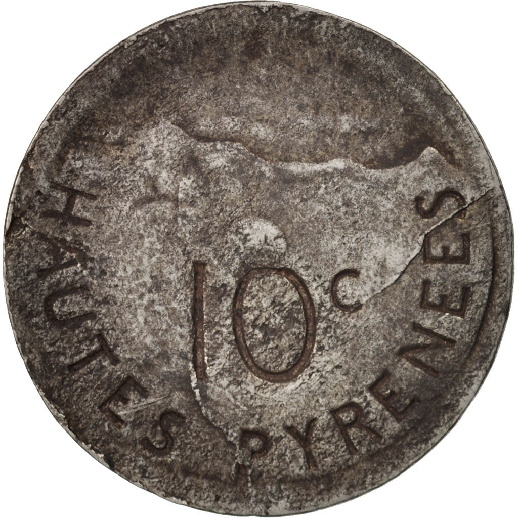 France, Tarbes, 10 Centimes, 1917, EF(40-45), Iron, Elie:10.2