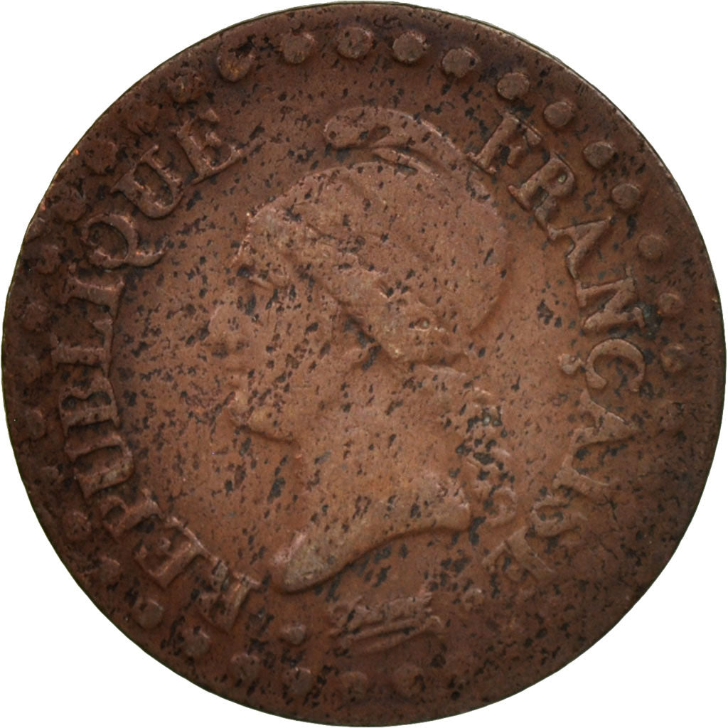 Moneta, Francja, Dupré, Centime, 1797, Paris, VF(30-35), Bronze, KM:646