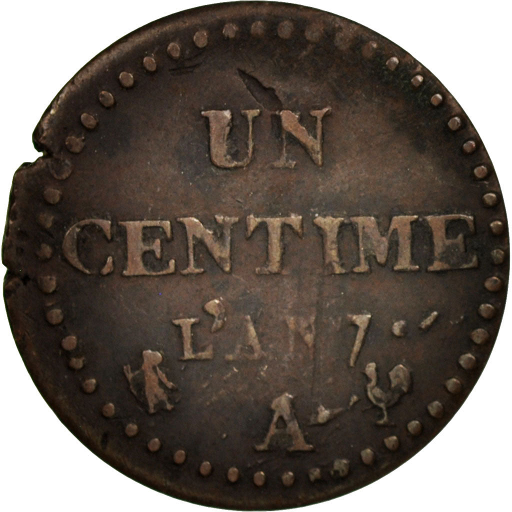 France, Dupré, Centime, 1798, Paris, TTB, Bronze, KM:646, Gadoury:100