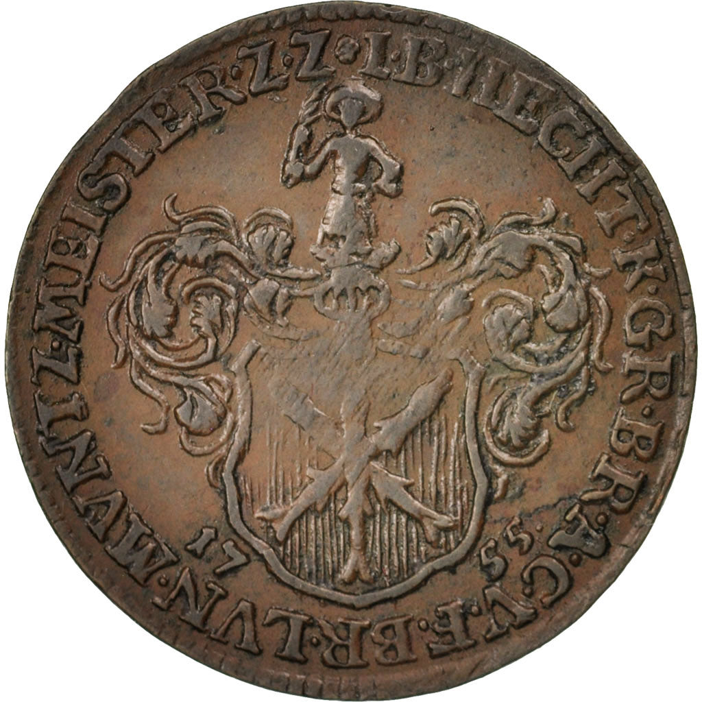 Germany, Token, Brunswick, J.B. Hecht, 1755, AU(50-53), Copper