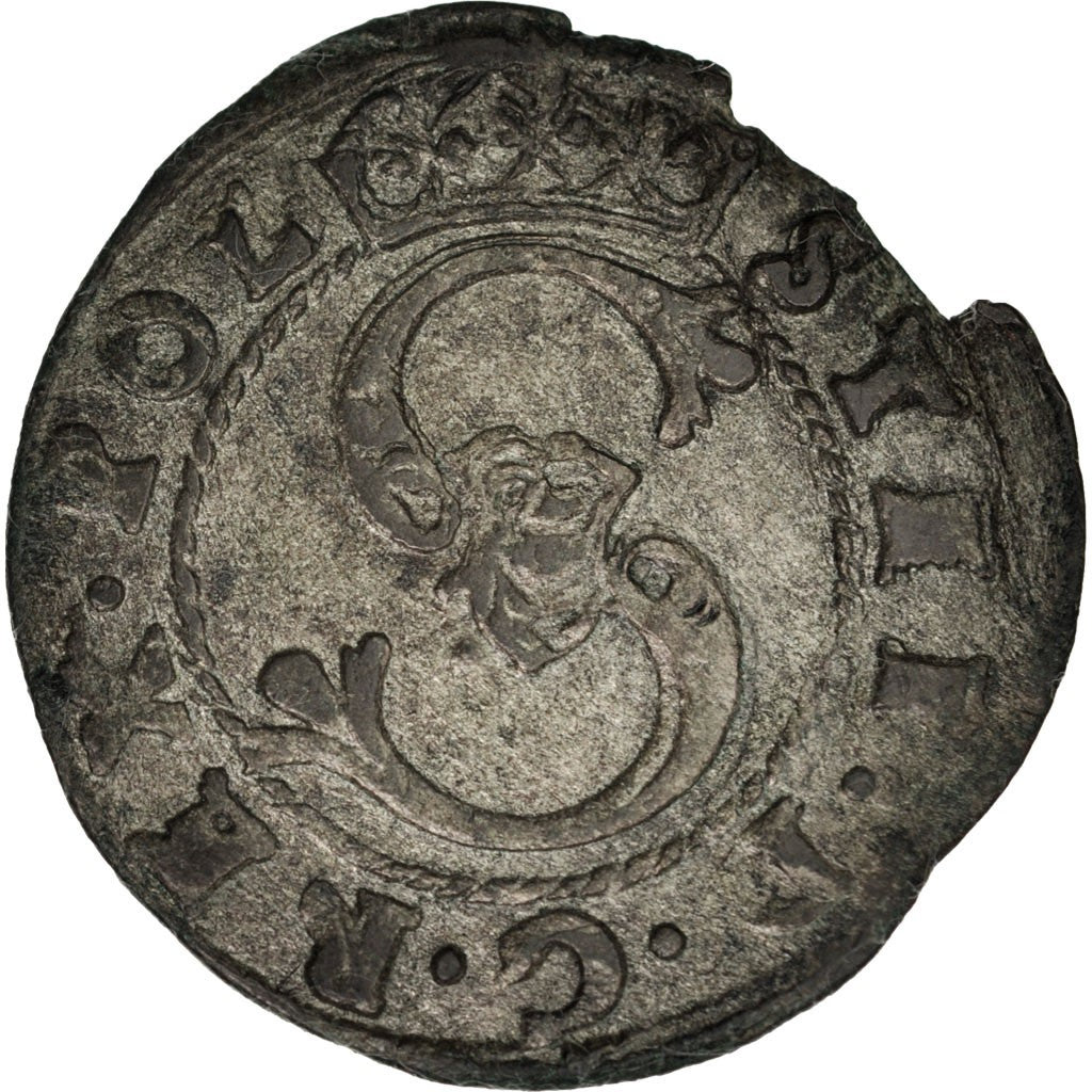 Coin, Lithuania, 1/2 Groschen, 1584, EF(40-45), Silver