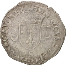 Moneta, Francja, Douzain aux croissants, 1551, Troyes, VF(30-35), Bilon