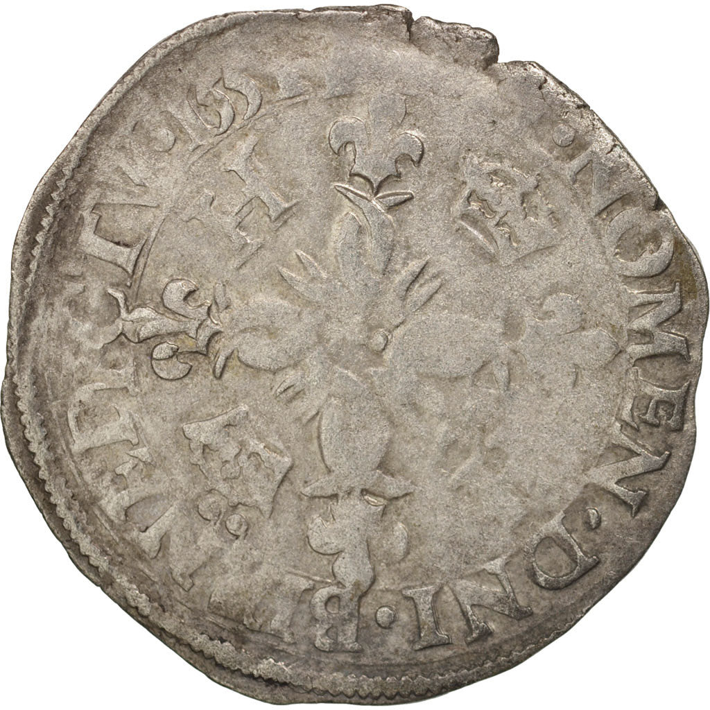 Moneta, Francja, Douzain aux croissants, 1551, Troyes, VF(30-35), Bilon