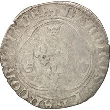 France, Charles VII, Blanc à la couronne, Troyes, VF(30-35), Duplessy:519C