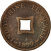 INDOCINA FRANCESE, 2 Sapeque, 1899, Paris, MB+, Bronzo, KM:6, Lecompte:15