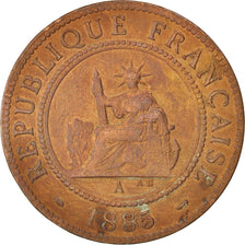Cocincina francese, Cent, 1885, Paris, MB+, Bronzo, KM:3, Lecompte:15
