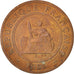 Cocincina francese, Cent, 1885, Paris, MB+, Bronzo, KM:3, Lecompte:15