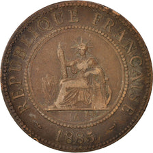 Münze, FRENCH COCHIN CHINA, Cent, 1885, Paris, S+, Bronze, KM:3, Lecompte:15