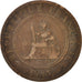 Münze, FRENCH COCHIN CHINA, Cent, 1885, Paris, S+, Bronze, KM:3, Lecompte:15