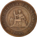 FRENCH COCHIN CHINA, Cent, 1885, Paris, VF(30-35), Bronze, KM:3, Lecompte:15