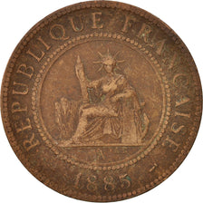 Cocincina francese, Cent, 1885, Paris, MB+, Bronzo, KM:3, Lecompte:15