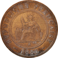 Moneta, Cocincina francese, Cent, 1885, Paris, BB, Bronzo, KM:3, Lecompte:15