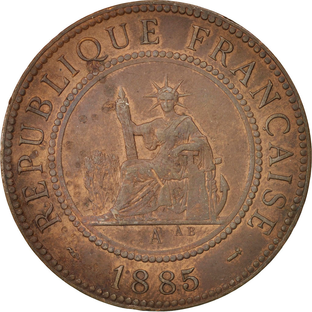 Monnaie, FRENCH COCHIN CHINA, Cent, 1885, Paris, TTB, Bronze, KM:3, Lecompte:15