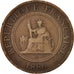 Moneta, INDOCINA FRANCESE, Cent, 1886, Paris, MB, Bronzo, KM:1, Lecompte:38