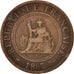 Monnaie, FRENCH INDO-CHINA, Cent, 1887, Paris, TB, Bronze, KM:1, Lecompte:39