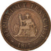 Monnaie, FRENCH INDO-CHINA, Cent, 1887, Paris, TB, Bronze, KM:1, Lecompte:39