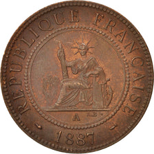 FRENCH INDO-CHINA, Cent, 1887, Paris, SUP, Bronze, KM:1, Lecompte:39