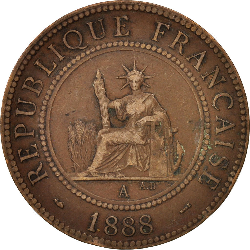 Monnaie, FRENCH INDO-CHINA, Cent, 1888, Paris, TB+, Bronze, KM:1, Lecompte:40