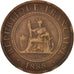 Moneta, INDOCINA FRANCESE, Cent, 1888, Paris, MB+, Bronzo, KM:1, Lecompte:40
