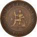 Moneta, INDOCINA FRANCESE, Cent, 1889, Paris, MB+, Bronzo, KM:1, Lecompte:41