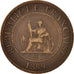 Coin, FRENCH INDO-CHINA, Cent, 1889, Paris, VF(30-35), Bronze, KM:1, Lecompte:41
