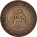 FRENCH INDO-CHINA, Cent, 1893, Paris, VF(30-35), Bronze, KM:1, Lecompte:44
