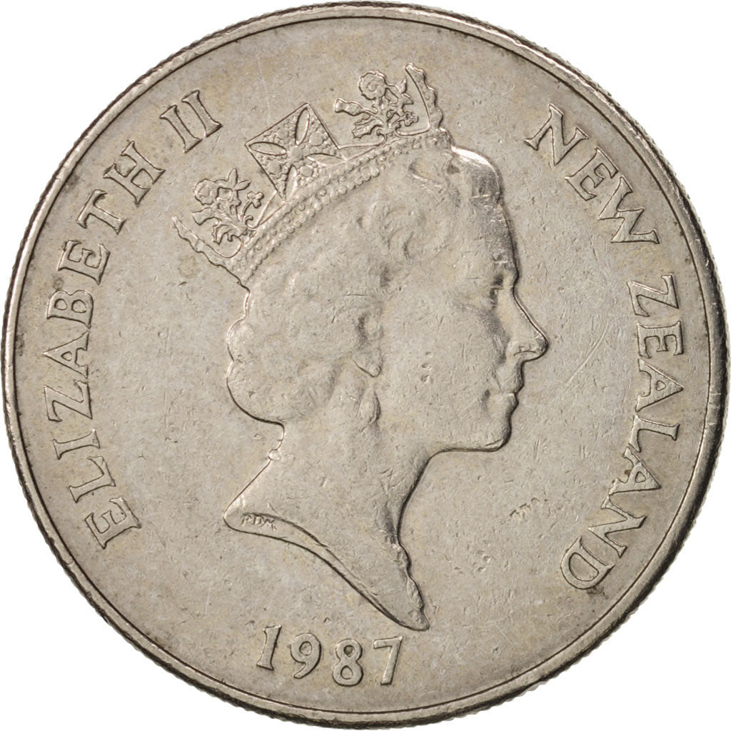 New Zealand, Elizabeth II, 10 Cents, 1987, AU(50-53), Copper-nickel, KM:61