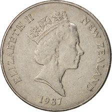 New Zealand, Elizabeth II, 10 Cents, 1987, AU(50-53), Copper-nickel, KM:61