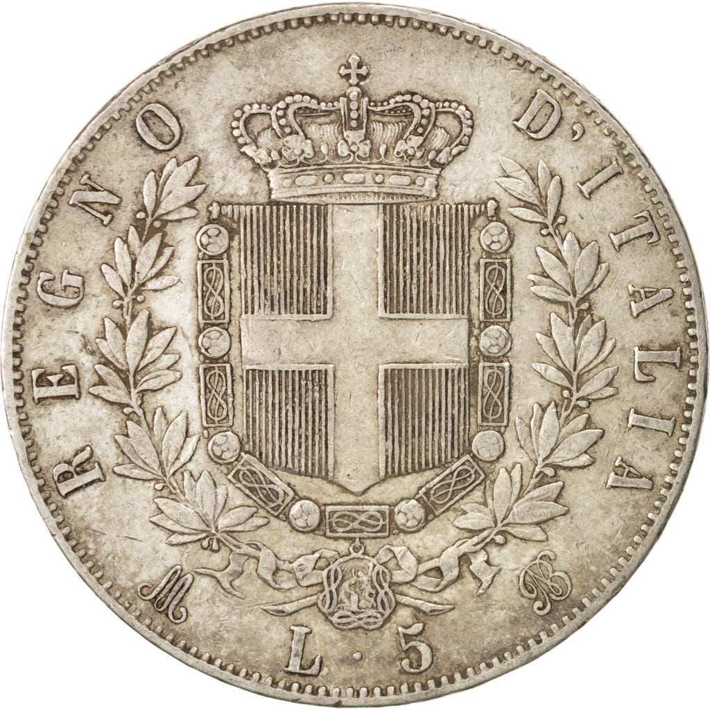 Monnaie, Italie, Vittorio Emanuele II, 5 Lire, 1871, Milan, TTB, Argent, KM:8.3