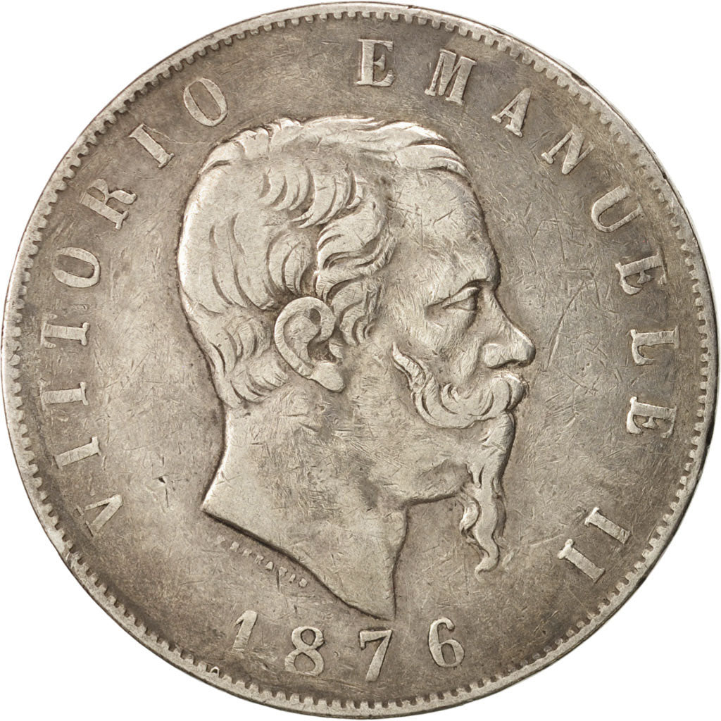 Monnaie, Italie, Vittorio Emanuele II, 5 Lire, 1876, Rome, TB, Argent, KM:8.4