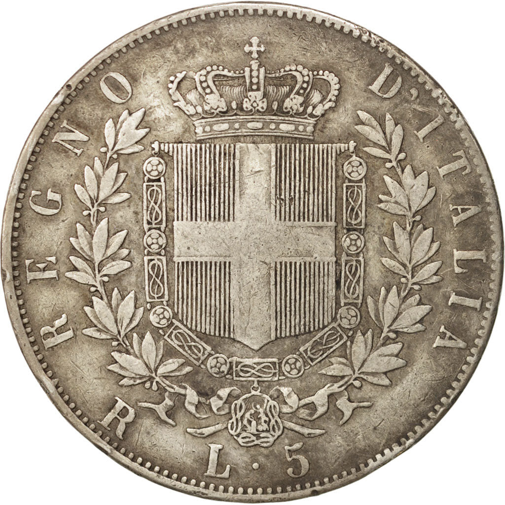 Coin, Italy, Vittorio Emanuele II, 5 Lire, 1878, Rome, VF(20-25), Silver, KM:8.4