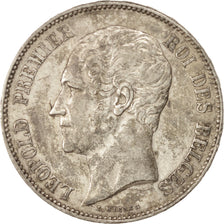 Belgio, Leopold I, 5 Francs, 5 Frank, 1851, MB+, Argento, KM:17